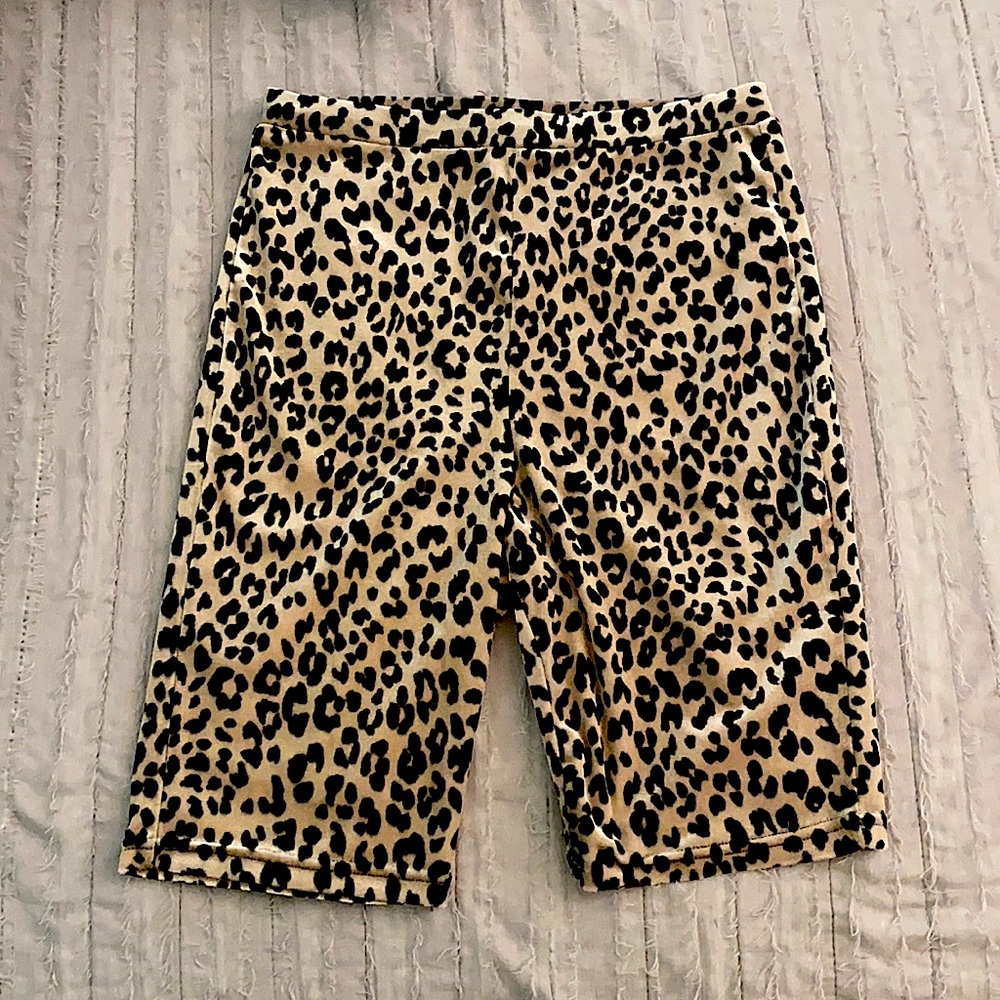 Leopard Print Biker Shorts